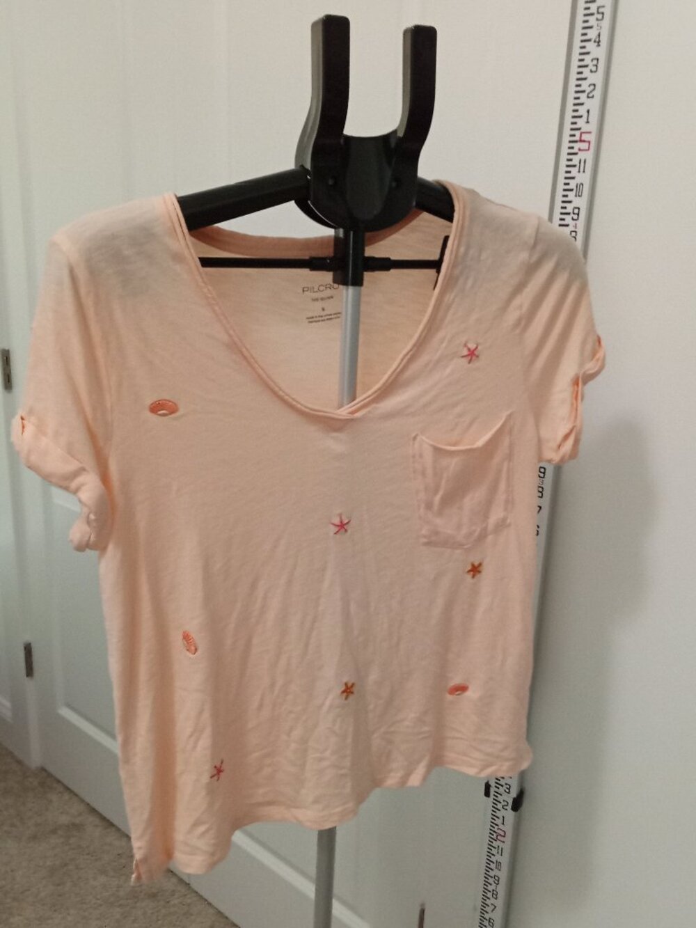 Pilcro small Peach beach theme ladies tee